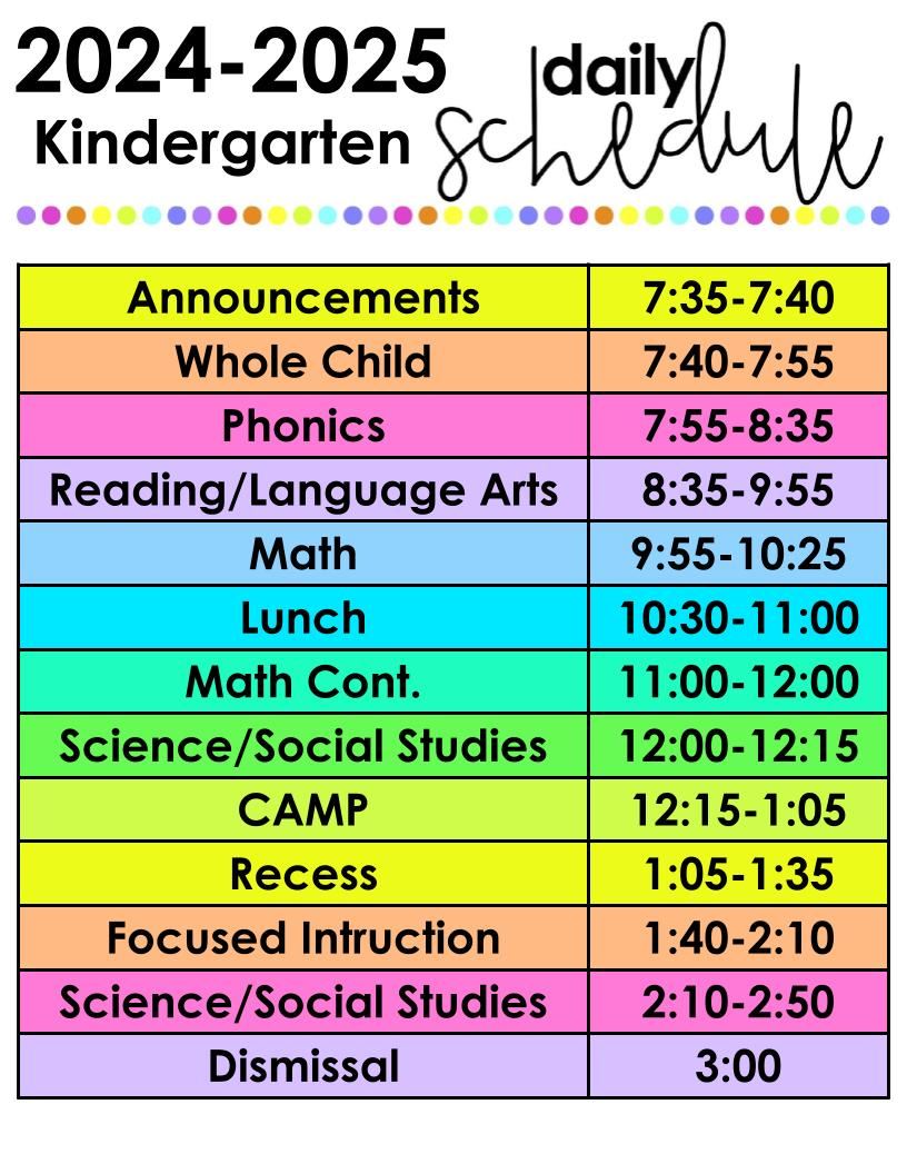 2024 - 2025 Schedule